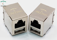 2 x 1 RJ45 Lan Jack + USB Combo For Ethernet Switches Right Angle Brass Shielded
