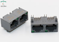 Grey Color RJ45 Female Connector Through Hole Mounting Type For Ethernet Hubs Switches
