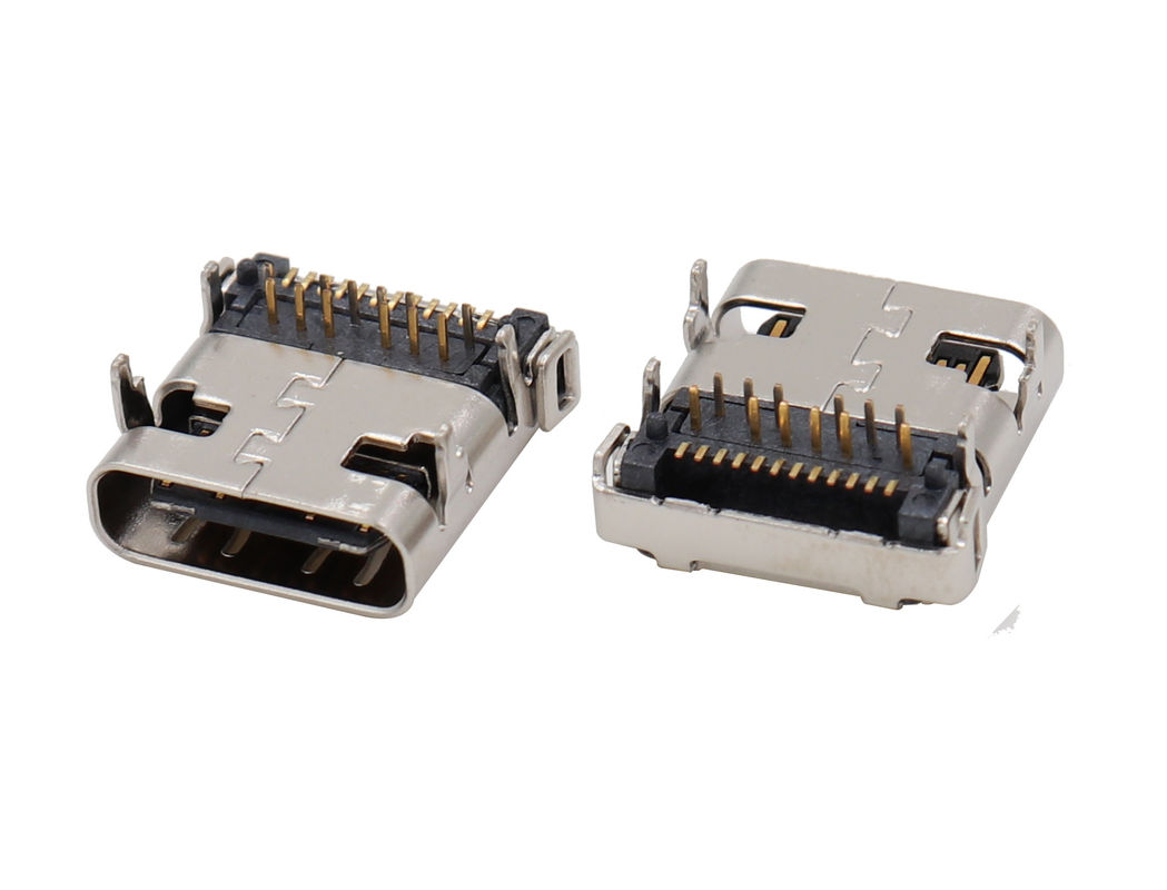 1x1 Port USB 3.1 Connector DIP + SMT Shielded Type C Female R / A